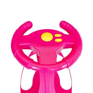 Joybay Pink Deluxe Voice Recorder Swing Car Ride on Toy with LED-Wheels