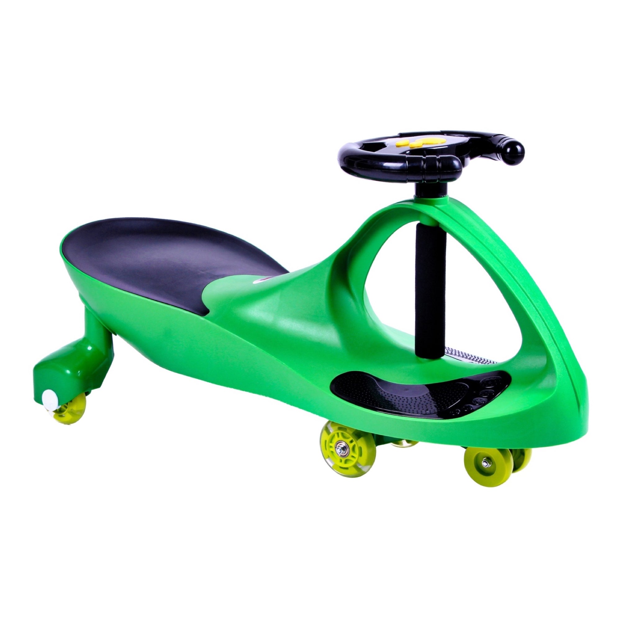 Joybay Grass Green Deluxe Voice Recorder Swing Car Ride on Toy with LED-Wheels
