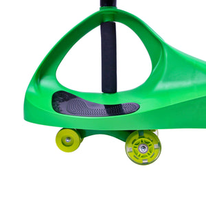 Joybay Grass Green Deluxe Voice Recorder Swing Car Ride on Toy with LED-Wheels