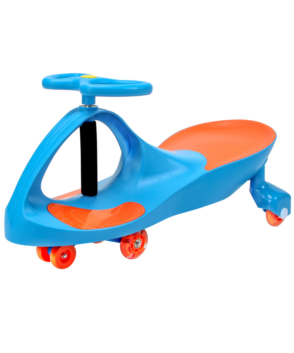 Joybay School Blue Premium LED Wheel Swing Car Ride on Toy