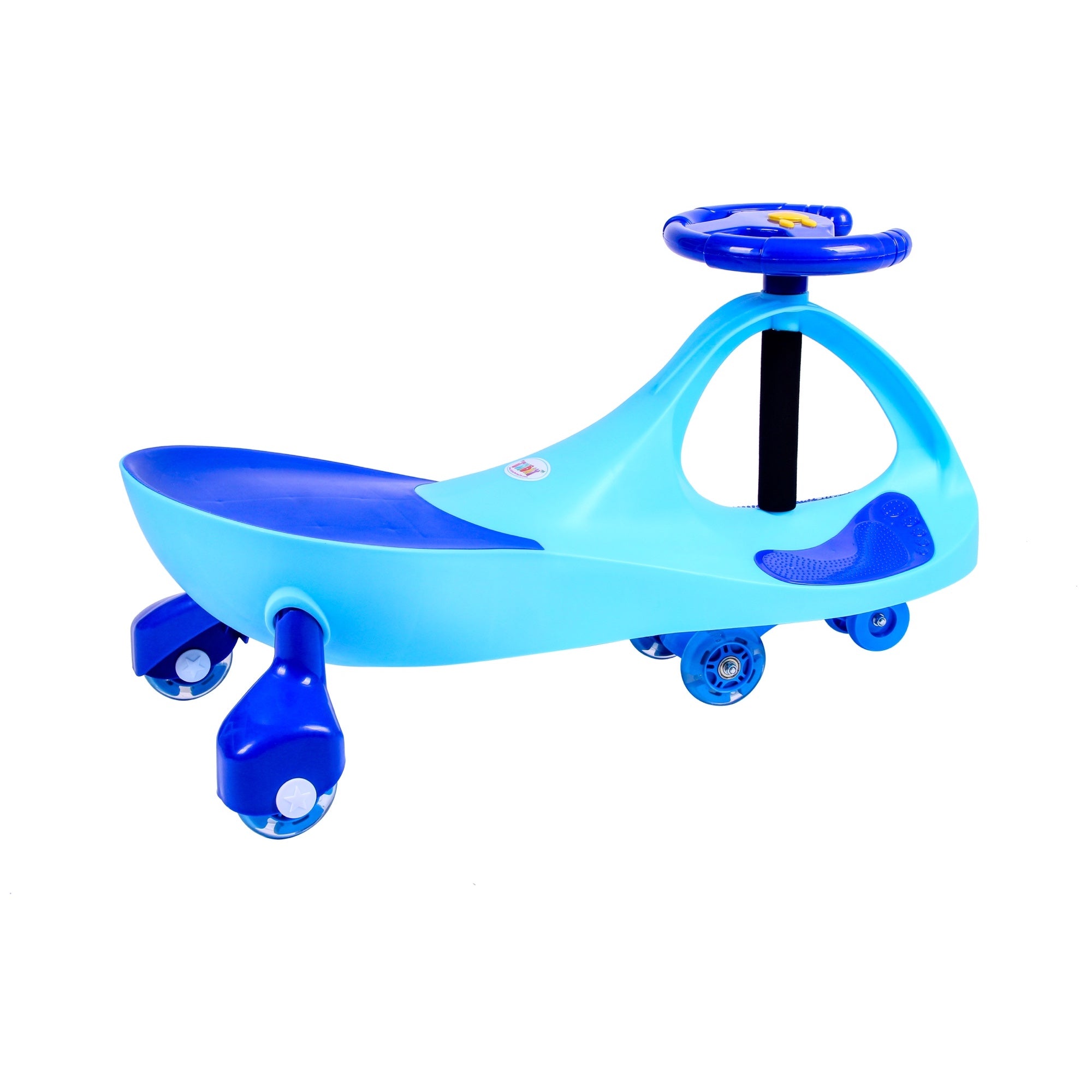 Joybay Sky Blue Deluxe Voice Recorder Swing Car Ride on Toy with LED-Wheels