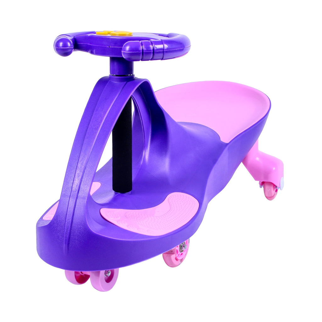 Joybay Purple Deluxe Voice Recorder Swing Car Ride on Toy with LED-Wheels
