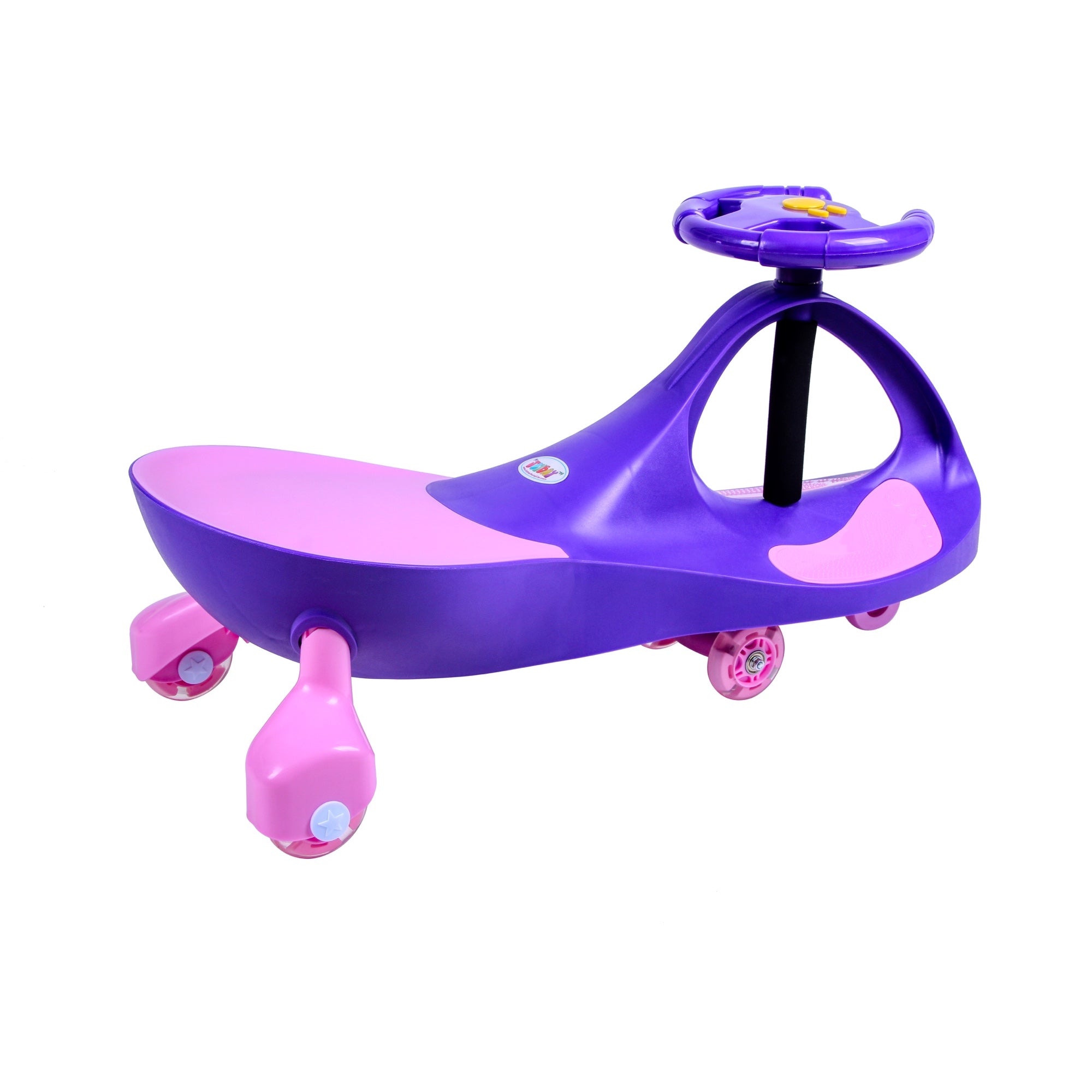 Joybay Purple Deluxe Voice Recorder Swing Car Ride on Toy with LED-Wheels